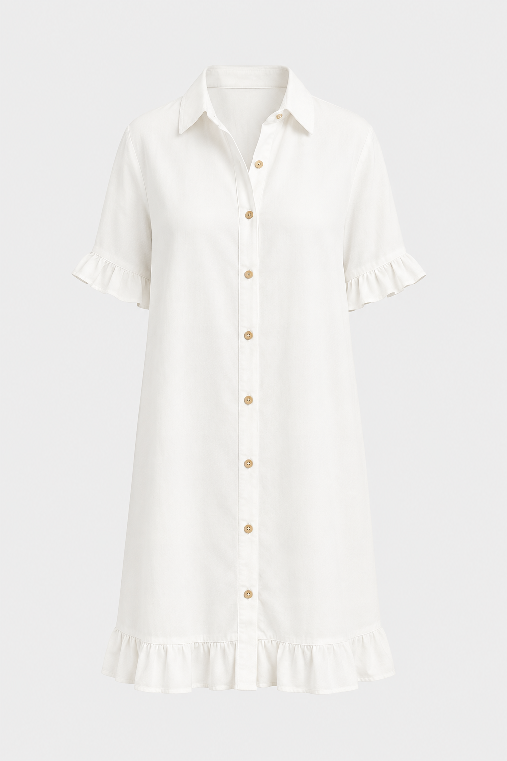 Cómodo vestido vaquero con un favorecedor fruncido